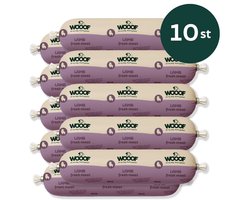 WOOOF Honden worsten Lam worsten - Vers vlees natvoer - Houdbare worsten hondenvoer lam - 10x 800gram
