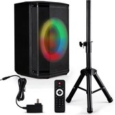 Pyle Bluetooth Party Speaker – 8 inch Woofer – 120W – TWS, USB/Micro SD/FM – LED Ringverlichting – Inclusief Statief – Draagbaar – Binnen/Buiten