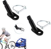 2stuks - Fietskarkoppeling - Adapter Accessoires - Connector Koppeling - Fietsadapter - Voor Kinderfietskar, Haakadapter, Accessoire Fietskoppeling Accessoires - Instep Fiets - Zwart