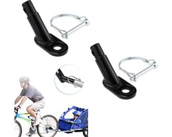 2stuks - Fietskarkoppeling - Adapter Accessoires - Connector Koppeling - Fietsadapter - Voor Kinderfietskar, Haakadapter, Accessoire Fietskoppeling Accessoires - Instep Fiets - Zwart