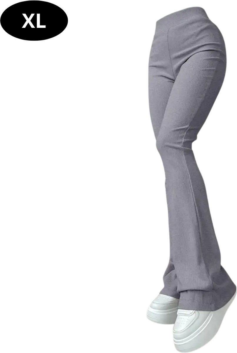 Nivard Lange Broek Dames Flair Broeken Wijde Broek Flared Broek Pants Jeans Trousers Strectch Grijs