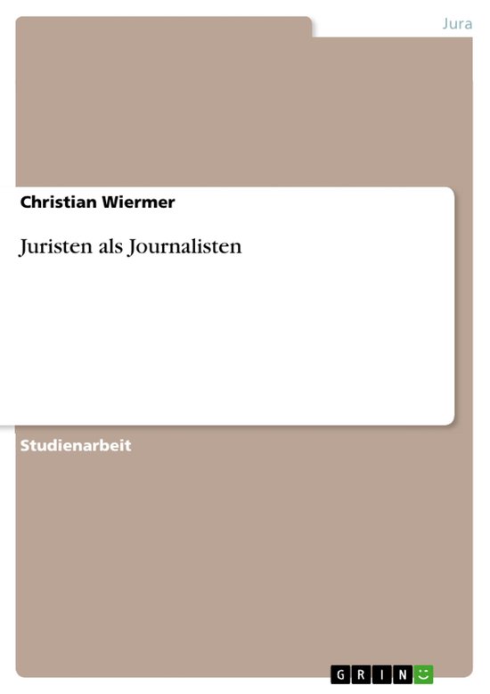 Juristen als Journalisten - cover