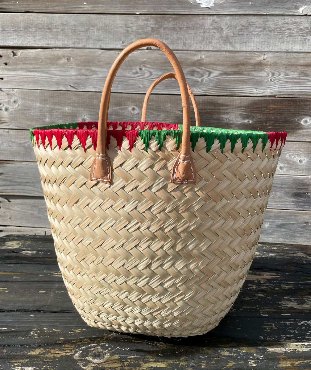 Mand met leren handvatten - Pomme Chatelaine.NL