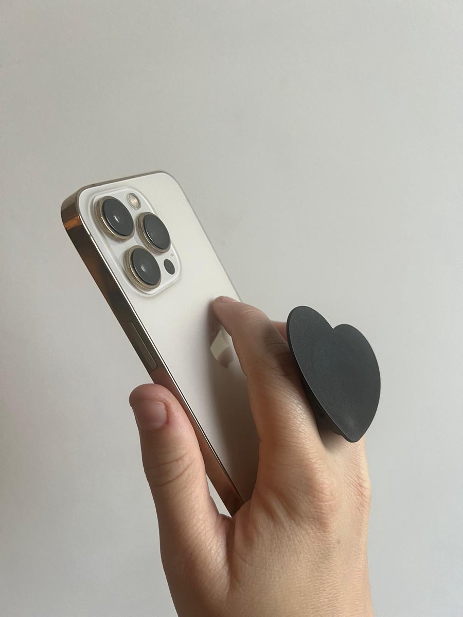 Plopsocket - Telefoonbutton - Hart - Zwart