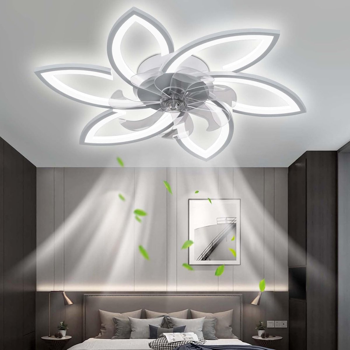 Plafondventilator Met Verlichting En Afstandsbediening Stil Dimbaar 6 Snelheden Woonkamerlamp Met Ventilator 30,7 Inch DC Timer Omkeerbare Plafondlamp Met Ventilator Slaapkamer-White Plafondventilator Met Verlichting En Afstandsbediening Stil Dimbaar 6 Snelheden Woonkamerlamp Met Ventilator 30,7 Inch DC Timer Omkeerbare Plafondlamp Met Ventilator Slaapkamer-White