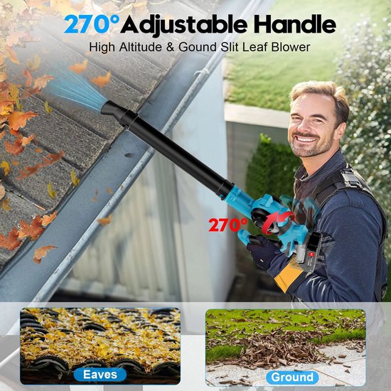 Benelux Select Bladblazers - Bladblazer Accu - Bladblazer Op Accu - Met Accessoires - LCD-Display - Incl. 2 Accu’s - 1.3kg van Benelux Select — afbeelding 4