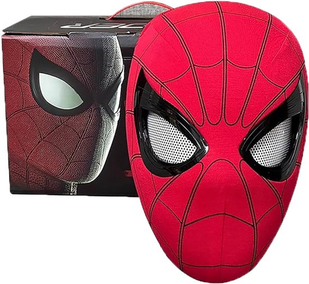 AJVAAIAC Spider-Helden-Maske, Fernbedienung, bewegliche mechanische Augen, realistische Spider-Superhelden-Vollmaske, bewegliche Linsen, Cosplay, tragbare Film-Requisiten-Maske, tolles Geschenk für