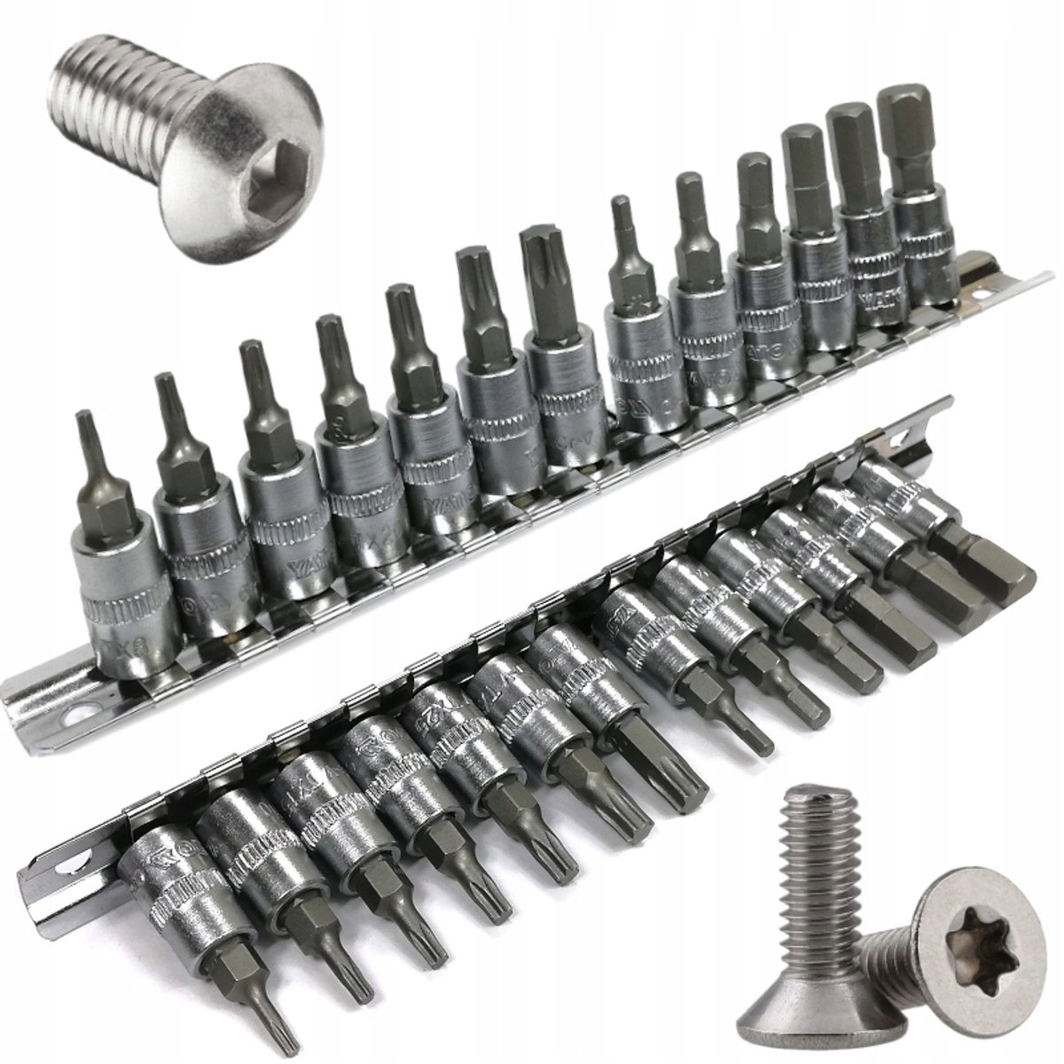 1/4" Bit Dopslagsleutelset: Torx & Hex