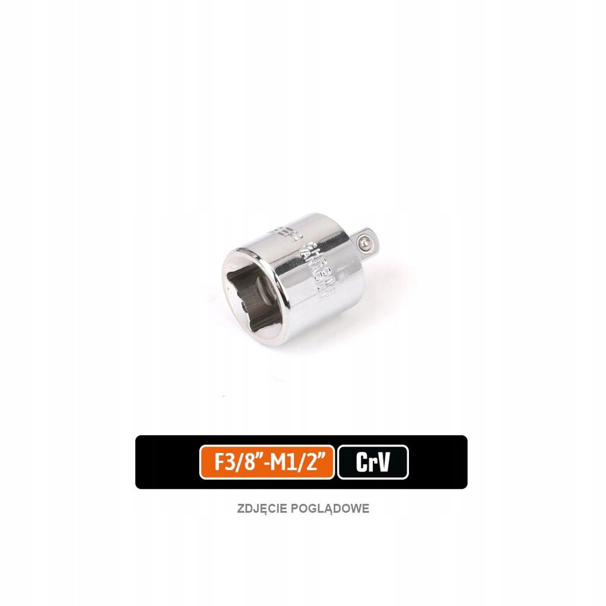 Teger Verloopadapter 3/8" Vrouwelijk - 1/2" Mannelijk CRV Staal