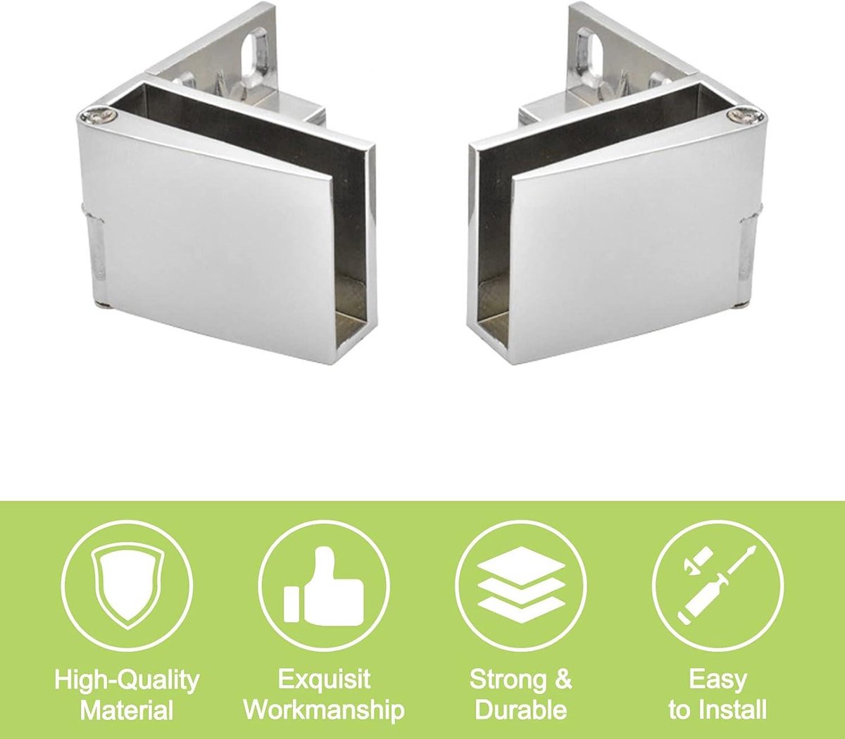90° Glazen Deur Pivot Scharnier Kit Zinklegering Douche Scharnier Glazen Deur Klem Clip met Schroeven, Adaptief 5-8mm Glas 90° Glazen Deur Pivot Scharnier Kit Zinklegering Douche Scharnier Glazen Deur Klem Clip met Schroeven, Adaptief 5-8mm Glas