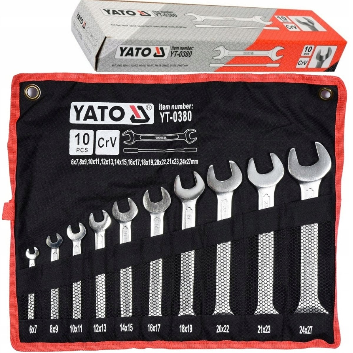 Yato Vlaksleutel Set 10 Stuks 6-27mm Gepolijst - Kwaliteit Gereedschap