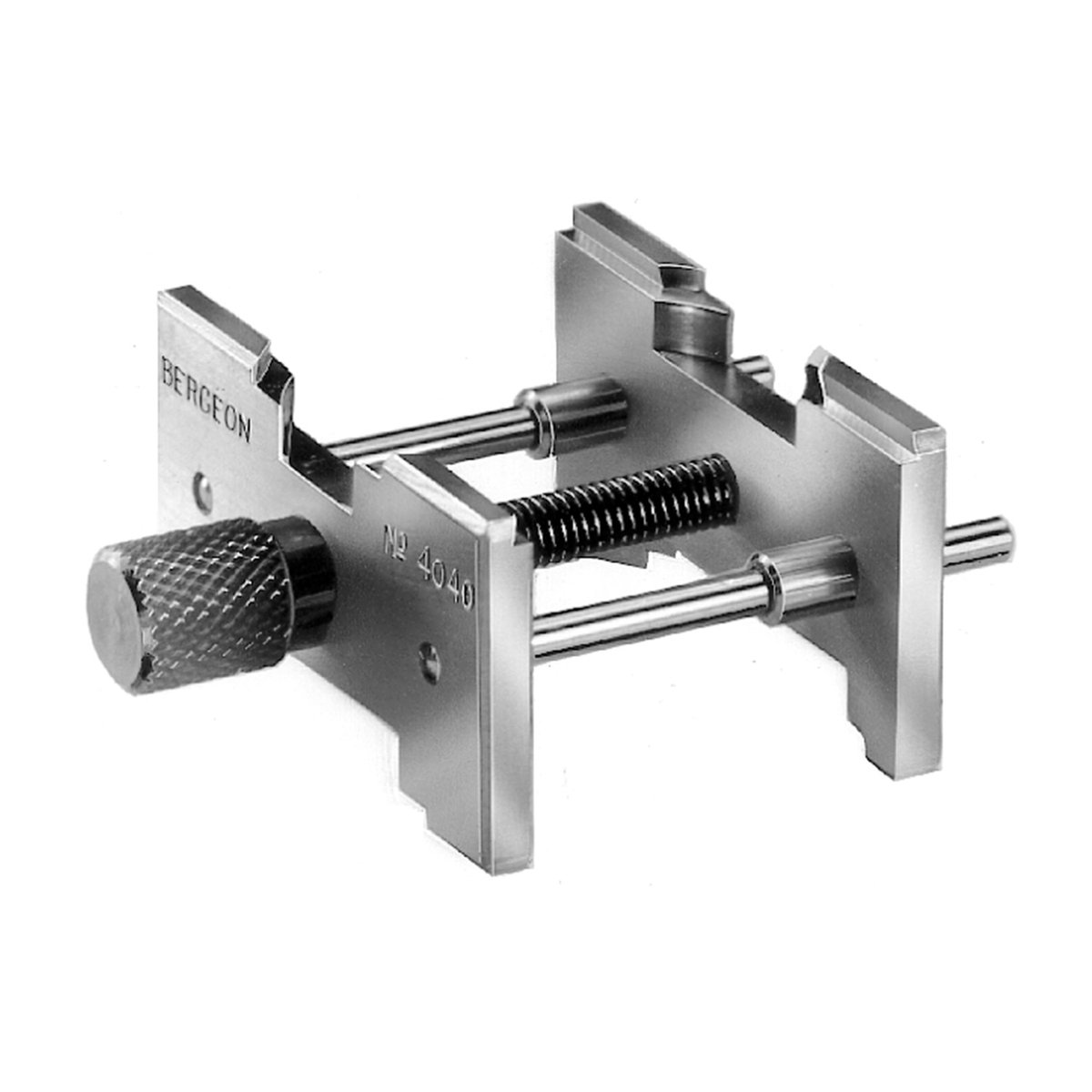 Bergeon 4040 Bewegingshouder, voor het vastklemmen van horloge-uurwerken en -kasten, uitschuifbaar en omkeerbaar, horlogemakersgereedschap, voor diameters van 20 - 43 mm
