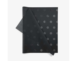 Vloeipapier 50x76cm Zwart met zwarte stippen