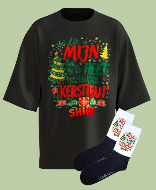 Noël - Chemise de Noël - Cadeau de Noël - Pull de Noël moche - T-shirt de Noël - Vêtements de Noël amusants - Chemise de Noël Noël hommes et femmes - LuckyDaySocks - Taille M