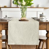 Tafellopers beige linnen, decoratieve doek voor feest, diner, vakantie