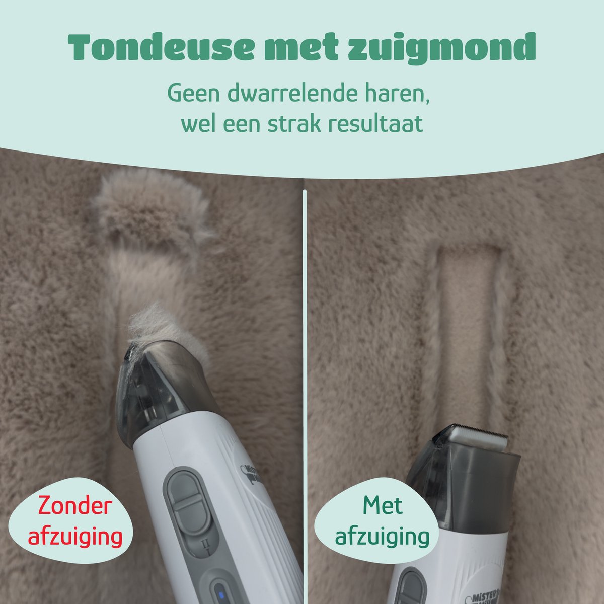Mister Mill Hondentondeuse Met Stofzuiger - 19 Delige Set - 6 in 1 Verzorgingsset - Dierentondeuse - Hondentondeuse Dikke Vacht - Hondentrimmer - Vachtafzuiger - Elektrische Nagelvijl - Tondeuse Hond / Kat - Hondenborstel - Honden Trimset thumbnail 2