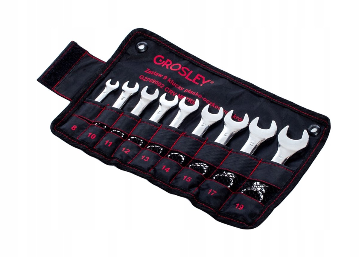 Korte Ring-Steeksleutels Set 8-19mm, 9 Stuks, CrV Staal