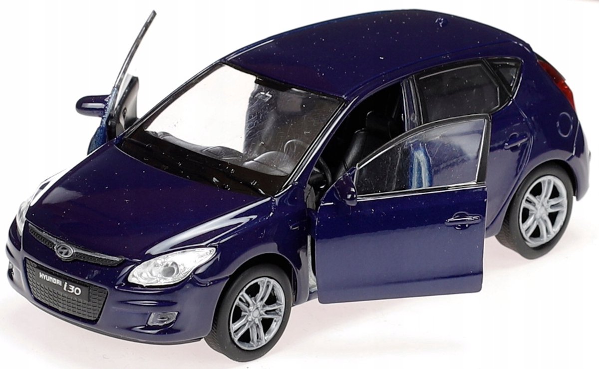 Welly Metal Auto Model Hyundai i30 2009 Blauw - Deuren Open