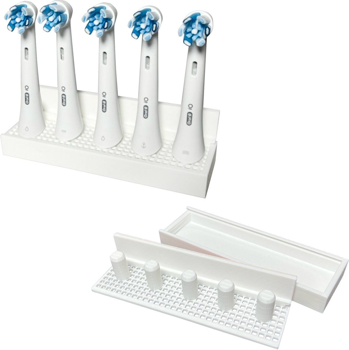 Oral-B iO Opzetborstelhouder - Wit - 5 Houders - Tandenborstelhouder - Tandenborstelhouders - Electrische Tandenborstelhouder - Inclusief Bevestiging