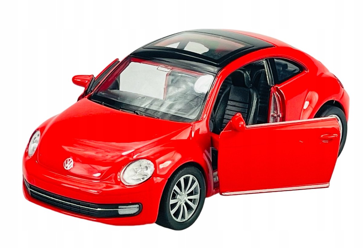 Welly VW Kever Metaal Model Auto Rood 1:34 - 1:39 Nieuw