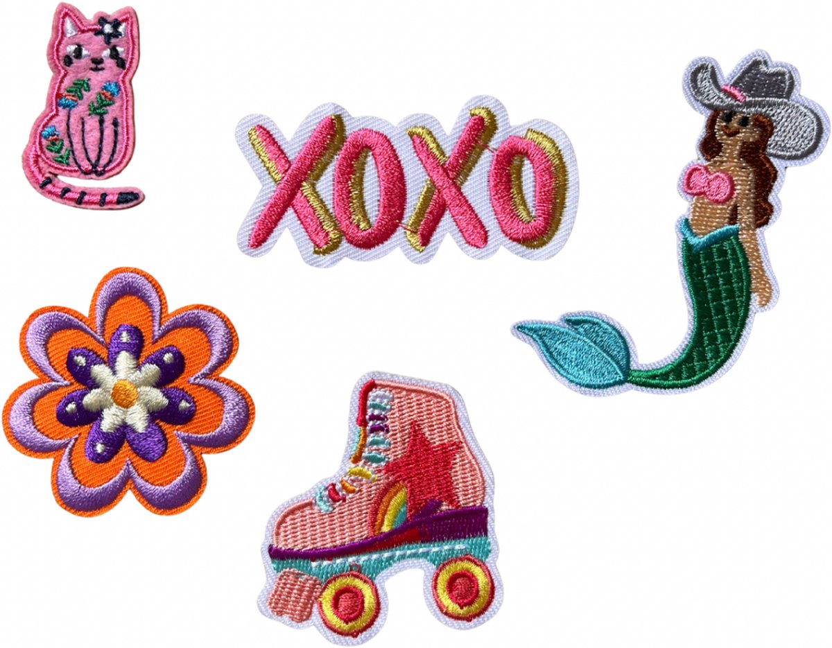Bloem -Girls - Meiden - Zeemeermin - Girls Strijk Embleem Patch 4 cm / 4.5 cm / Bundel - Set