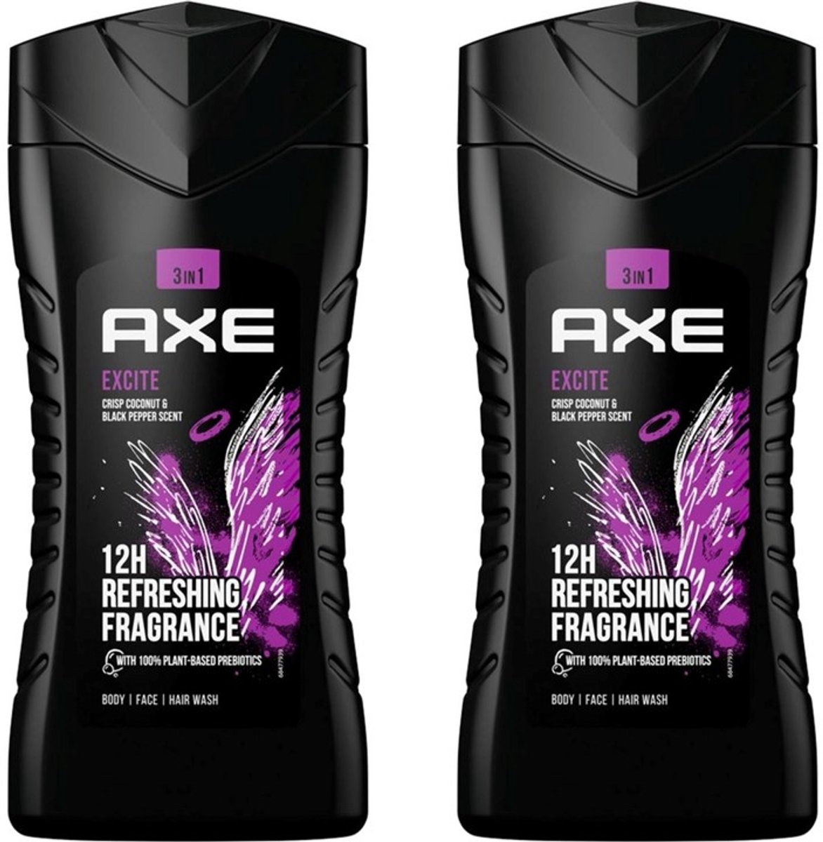 AXE Excite 3in1 Douchegel - DUOPAK - 2 x 250 ml