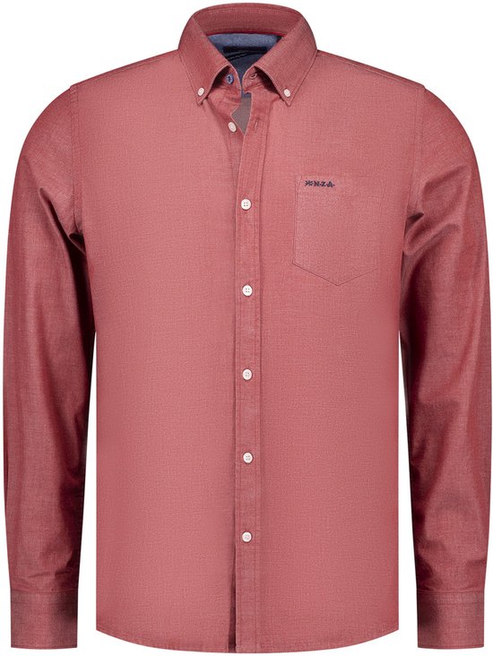 NZA New Zealand Auckland - Chemise manches longues - Homme - L - Bordeaux - Katoen - 25HN500