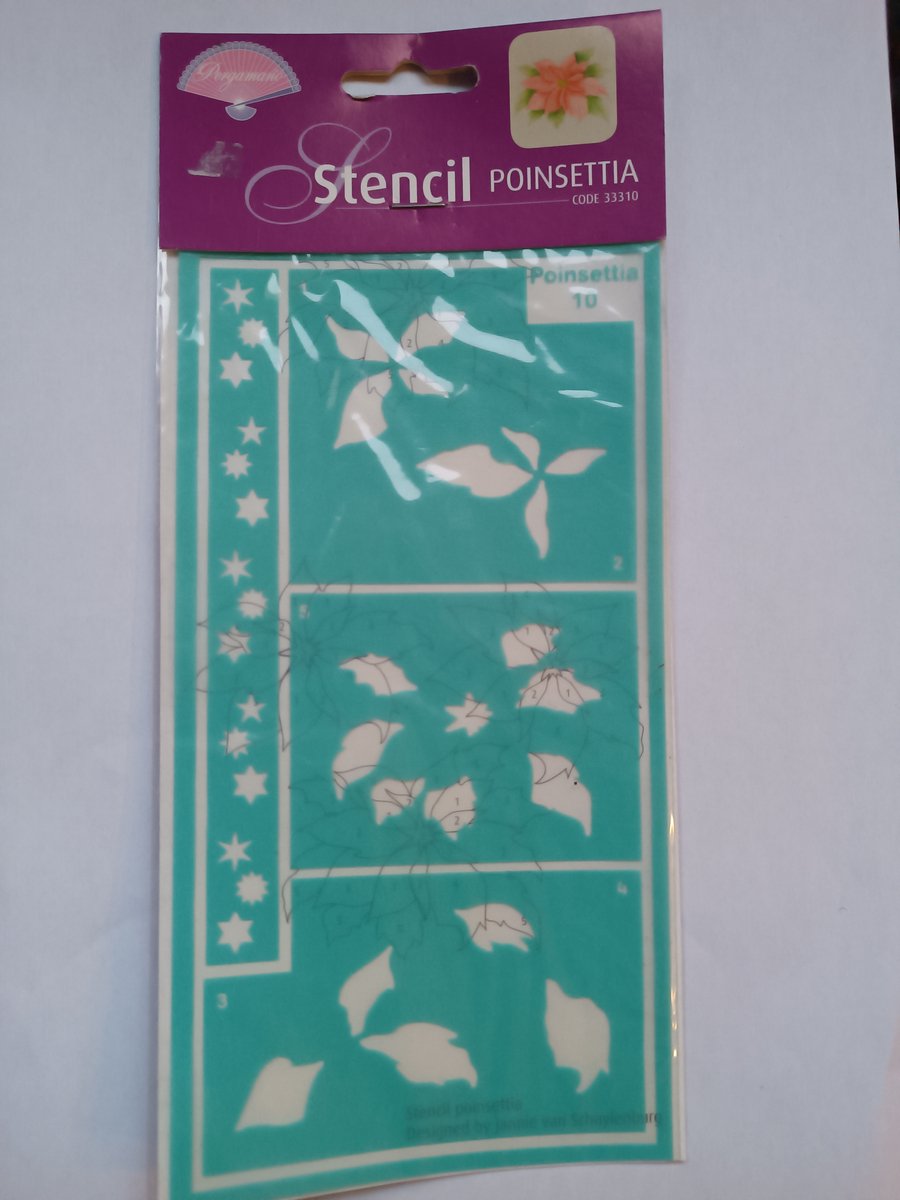 Pergamano Stencil poinsettia code 33310 Sjabloon