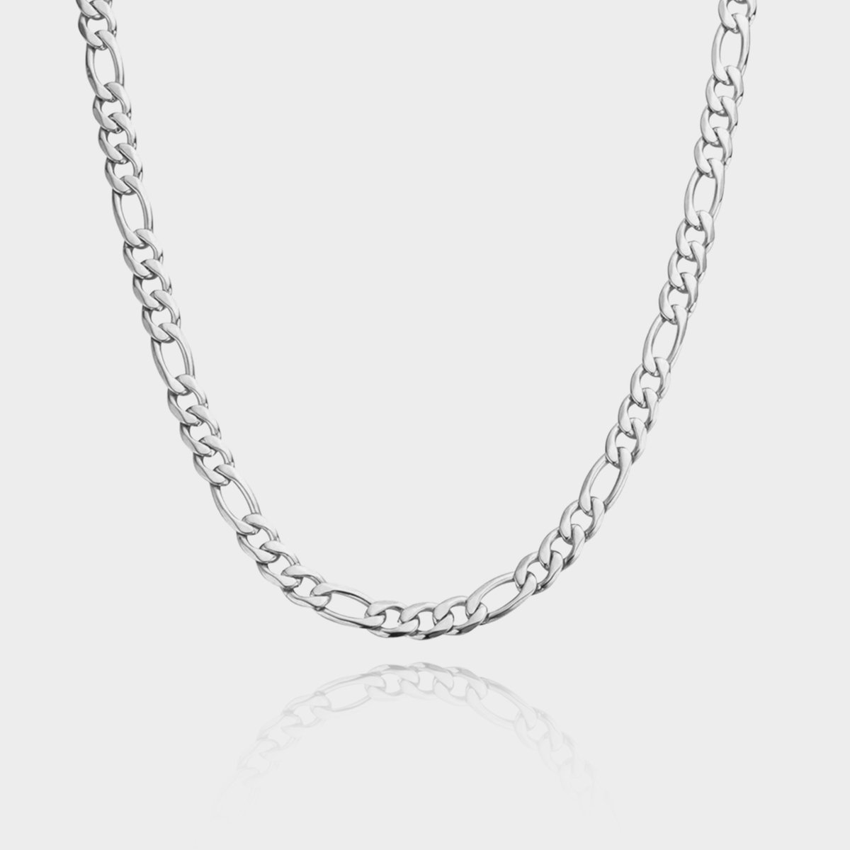 Figaro Ketting 7 mm - Zilveren Schakelketting - 50 cm lang - Ketting Heren - Olympus Jewelry