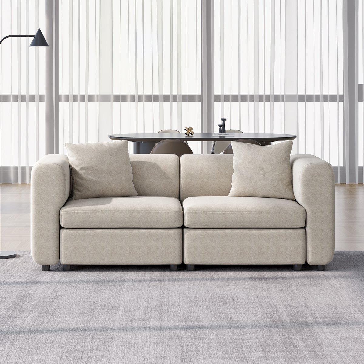 Guyii bank - Velvet de bank - Modern Oversized De Bank for Woonkamer met 2 Kussens Kussens, 2-zitbank de Bank voor woonkamer