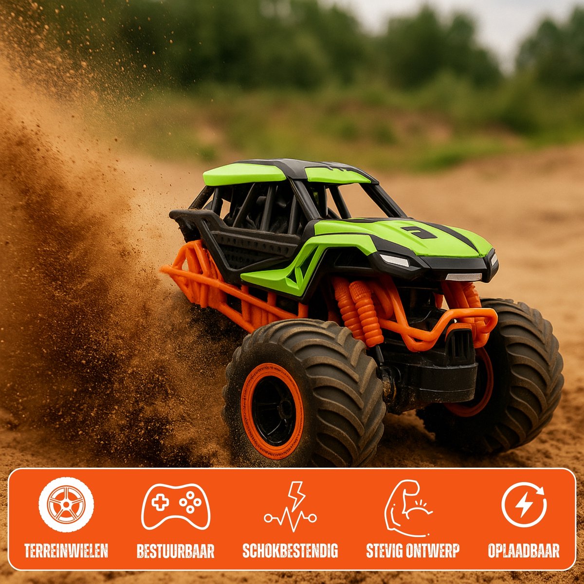 Boncy® Bestuurbare RC Auto Offroad - Monstertruck Car - Jongens Meisje Volwassenen - Monster Truck Robot Speelgoed Binnen & Buiten - Afstandbestuurbaar Race Drift Car - Afstandsbestuurbaar Raceauto Accu - Stuntauto - Bestuurbaar Elektrisch Autos Boot — afbeelding 6