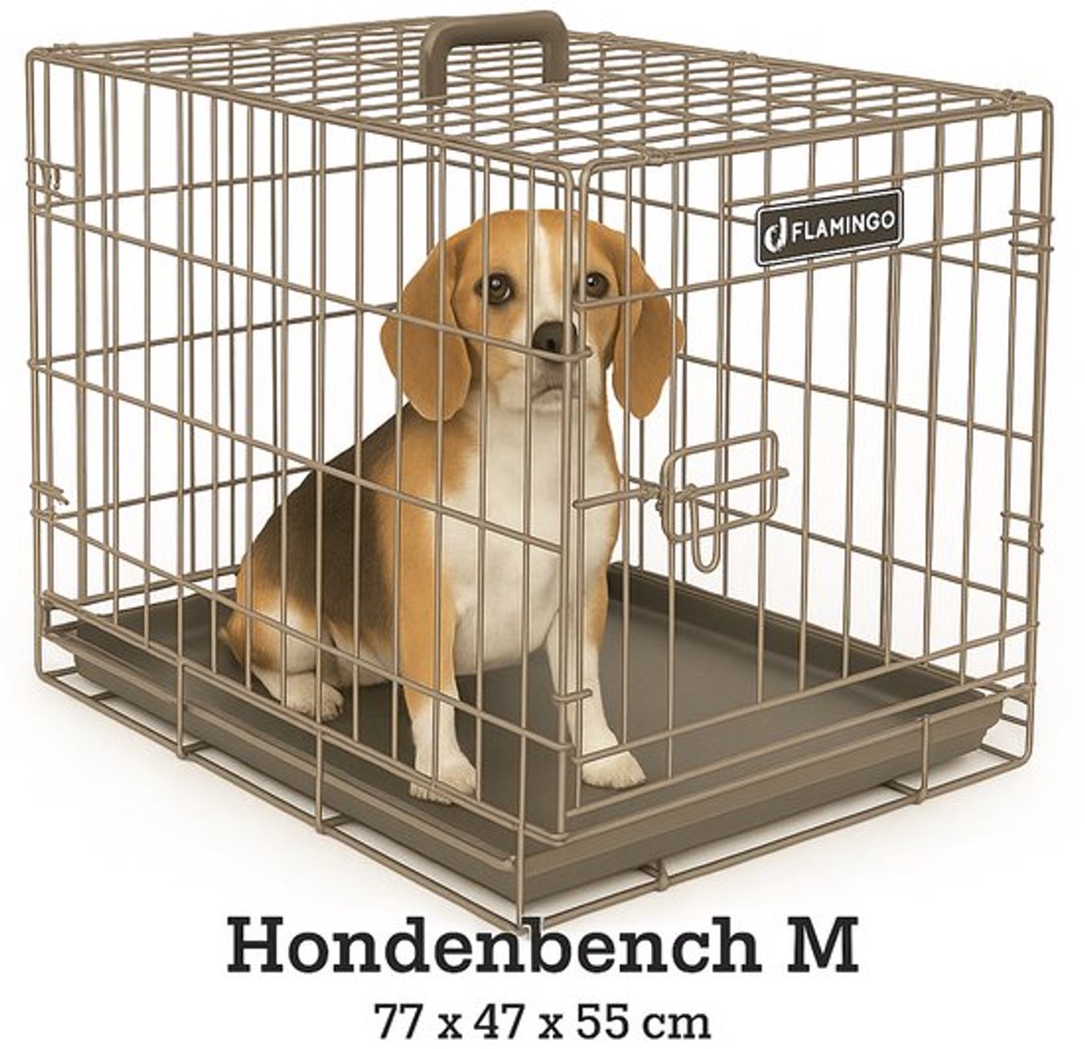 Hondenbench Ebo Taupe M - Taupe - 77 x 47 x 55 cm