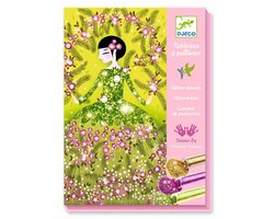 Djeco schilderijen glitter knutselset - Glitter Dresses - creatieve activiteit.
