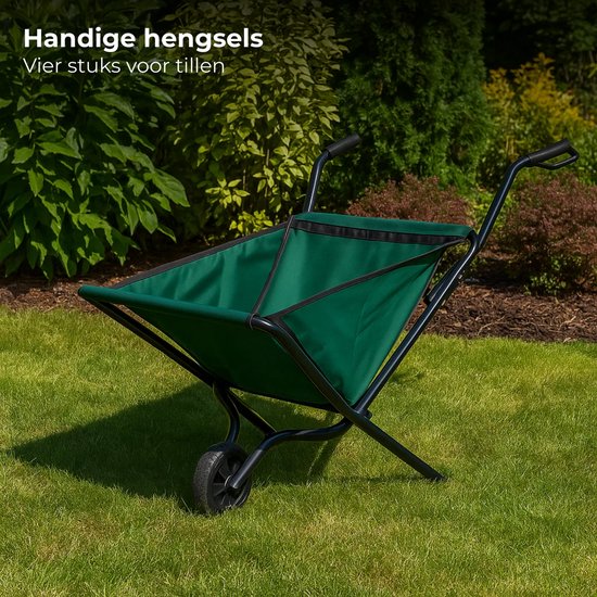 Lomera Opvouwbare Kruiwagen - Draagbare Kruiwagen - Draagvermogen - Wiel - Metaal Frame - 600D Polyester - Pv Afdekking - Compact En Handig - Tuinaccessoire - Kruiwagen Voor Tuin van Lomera — afbeelding 2