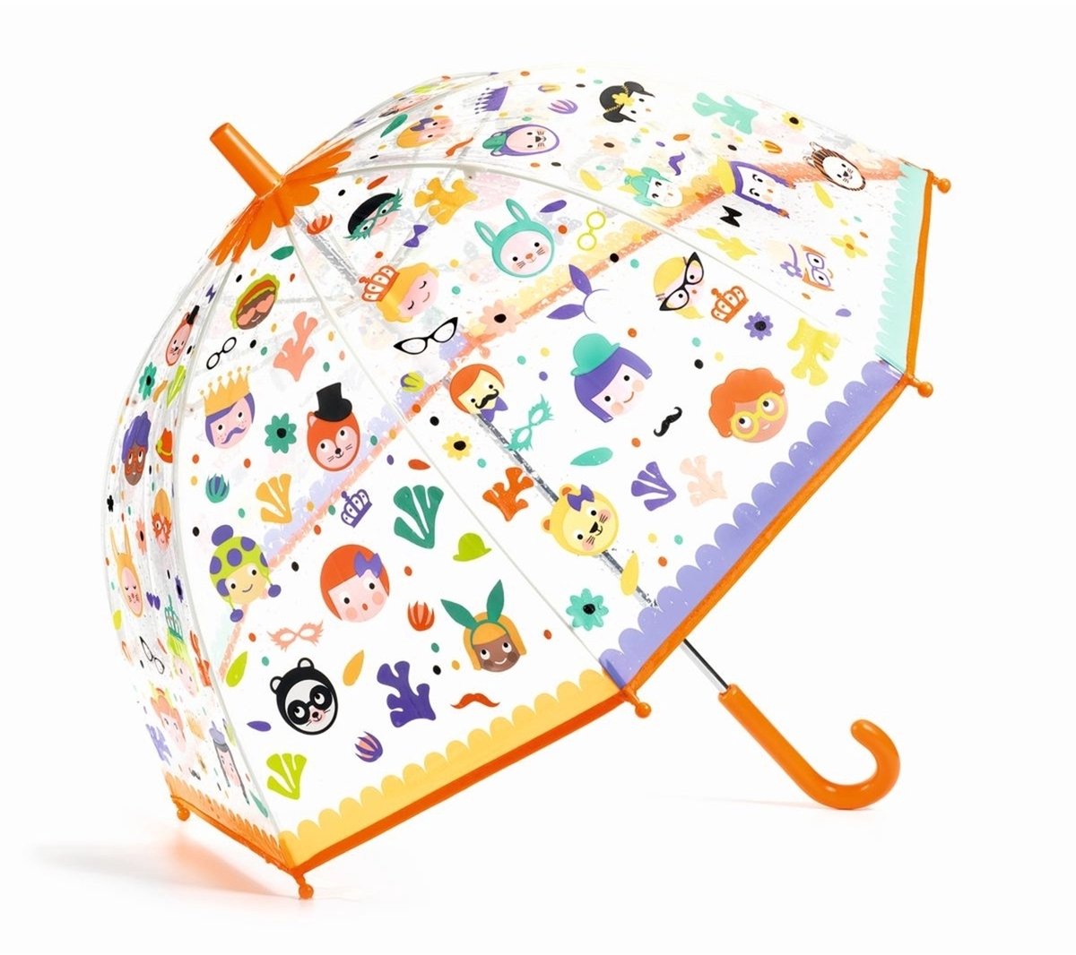 Djeco paraplu Faces - kindvriendelijke regenaccessoire met kleurverandering.