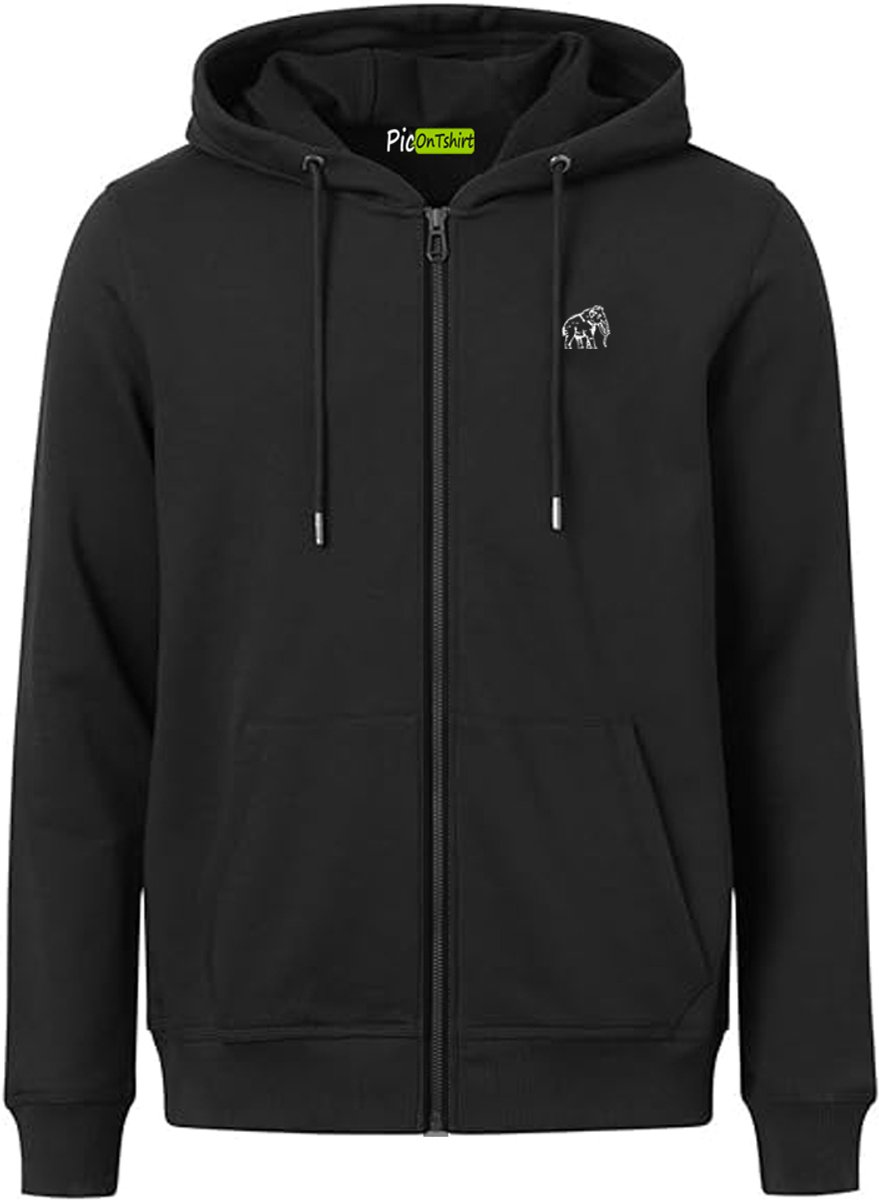 Mammoth 100% Katoenen Vest met Capuchon, Zip-up Hoodie met Rits voor Heren & Dames M