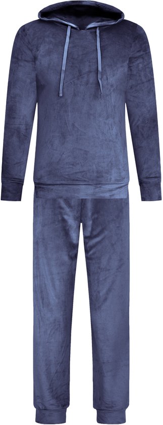 Survêtement à capuche en Velours pour femme - Ensemble de détente - Survêtement de jogging - Tenue de détente - Blauw marine - Taille L - 2602
