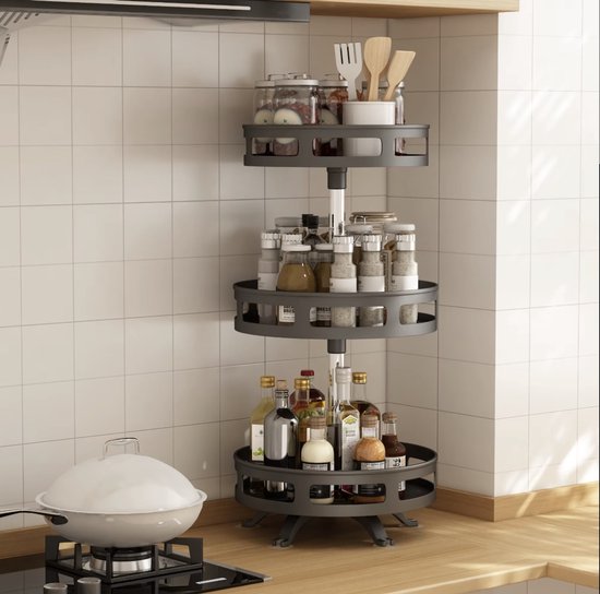 Kruidenrek voor aan de muur, 4-delig metalen kruidenhouder, zwart kruidenrek hangend... | bol