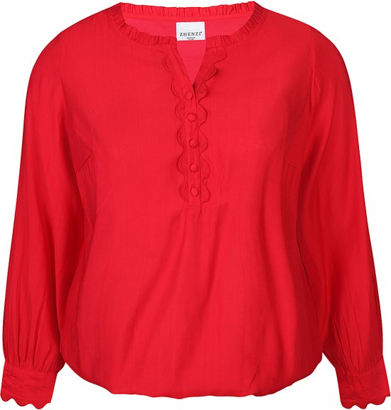 Zhenzi Orra 934-Chemisier L/ S Tango Rouge taille XL=54/56