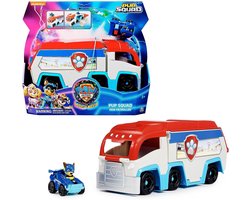 PAW Patrol The Mighty Movie - Pup Squad Patroller speelgoedtruck met Mighty Pups Chase Squad speelgoedauto