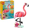 LEGO Creator 3in1 verpakking met roze flamingo en een grote flamingo afgebeeld.