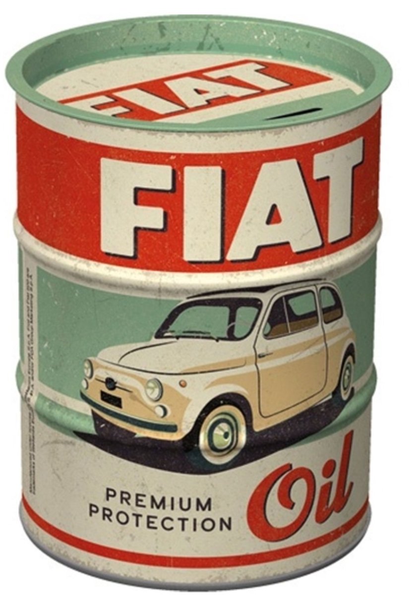 Spaarpot Oil Barrel Vintage Fiat Design