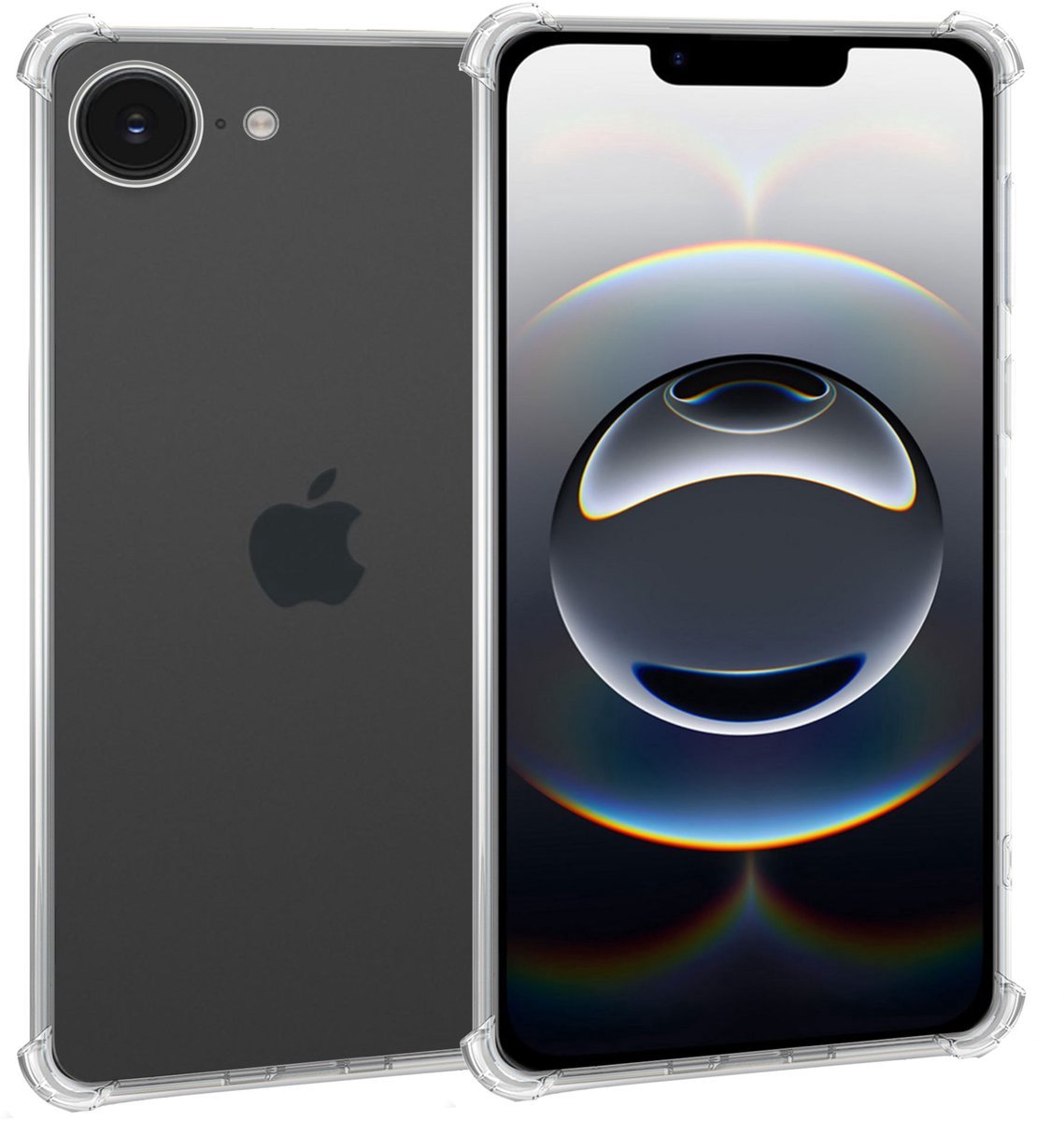 Mobile5 - Apple iPhone 16E - Transparant telefoonhoesje - Anti Shock - Schokbestendig