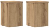 vidaXL - Plantenstandaards - 2 - st - 20x20x30 - cm - hout - artisanaal - eiken