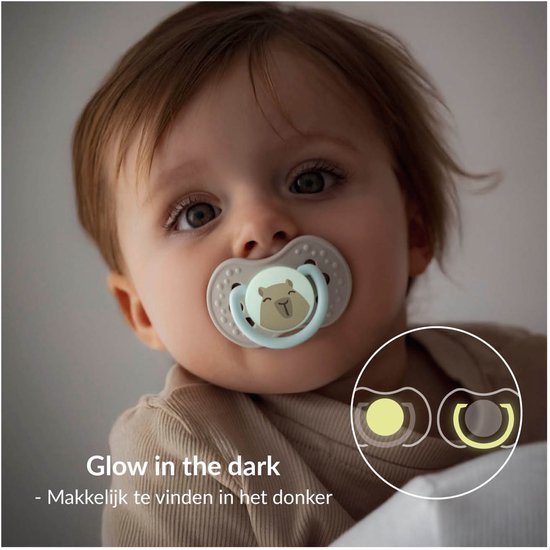 Difrax LOVI Dynamische Fopspeen - 18+ Maanden - Cabibara - Groen & Grijs - 2 Stuks van Merkloos — afbeelding 3