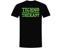 Techno is My Therapy Heren T-shirt - festival - rave - dance - dj - muziek - shirt