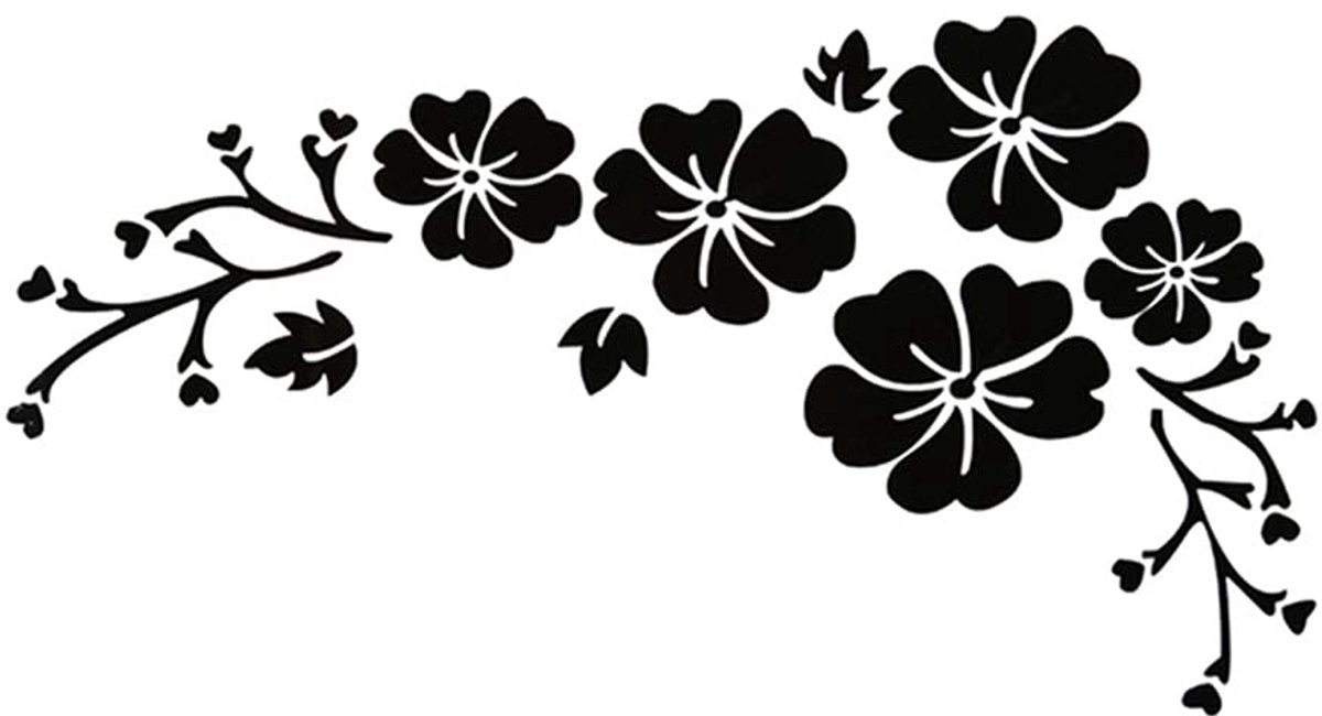 2 Stuks Auto Stickers - Bloemenpatroon - Waterdicht en Duurzaam