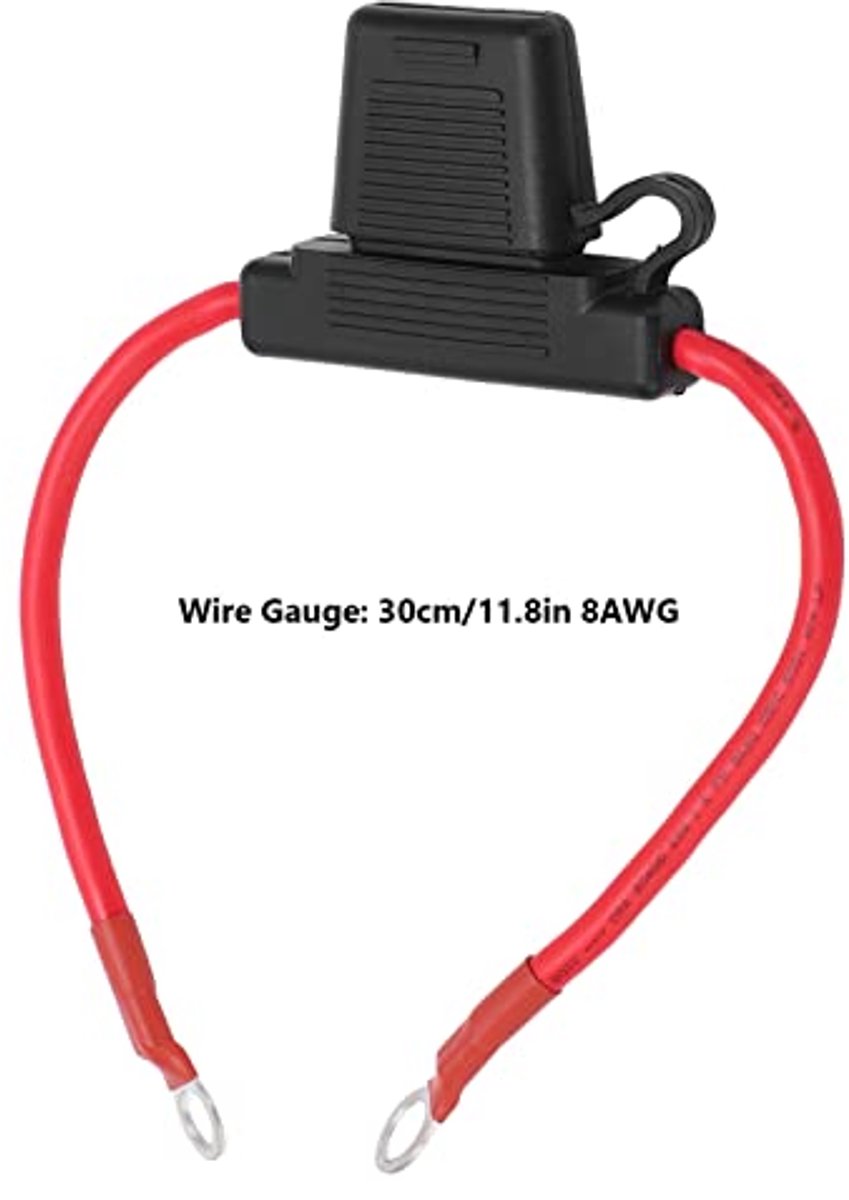 Zekeringhouder PVC Koper 8AWG - Inline Zekeringhouder 80A - Waterdicht - 30cm