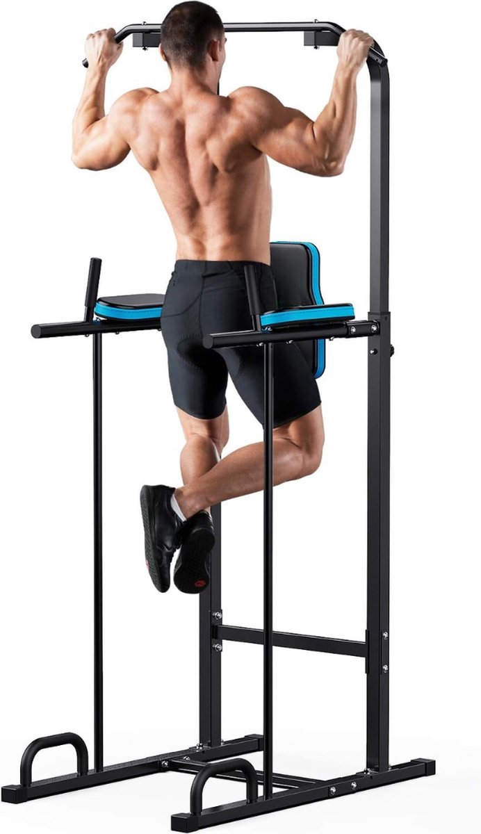 Thuys – Pull Up Station – Up Bar – Tower Krachtstation – Power Tower Pull Up – 106 x 105 x 216cm – Zwart