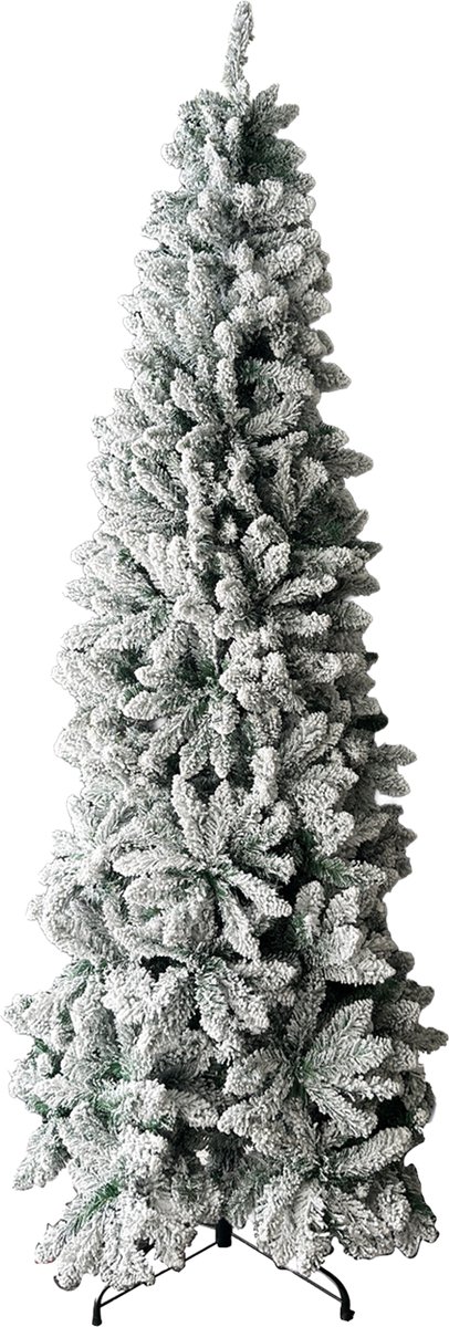 Alora Kerstboom Icy Elegance 210 cm – Kunstkerstboom – Smalle Kerstboom voor binnen – Slank & Sfeervol Design